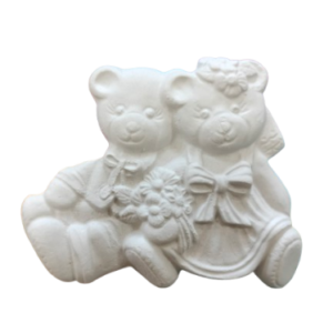 Figurina din ipsos pentru pictat, Ursuleti indragostiti 11/9cm