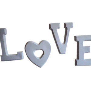 Figurine din ipsos pentru pictat, Litere LOVE x 4