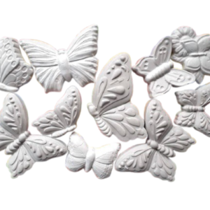 Figurine din ipsos pentru pictat, Set aripi in vant x 10 fluturi