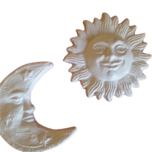 Figurine din ipsos pentru pictat, Set soarele si luna