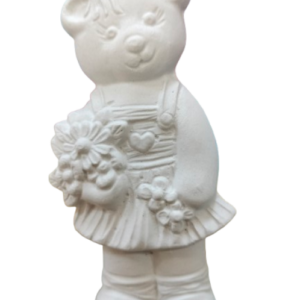 Figurine din ipsos pentru pictat, Ursoaica cu floricele 11/5cm