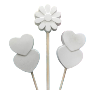 Set figurine din ipsos flori pe bat