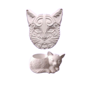 Set figurine din ipsos pisica 3d si tablou