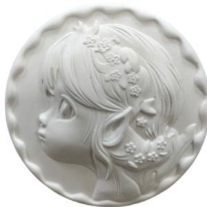 Figurine din ipsos pentru pictat, Mini tablou printesa nr. 6, 8 cm