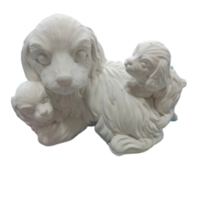 Figurine din ipsos pentru pictat, Catei 3d familie 10/6cm