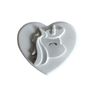 Figurine din ipsos pentru pictat, Inima unicorn, 7 cm