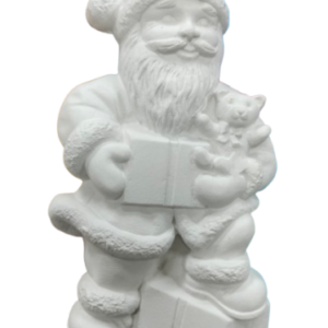 Figurine din ipsos pentru pictat, Mos Craciun cu cadouri, 19/11 cm