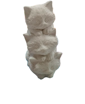 Figurine din ipsos pentru pictat, Pisici 3d imbratisate 9/7cm