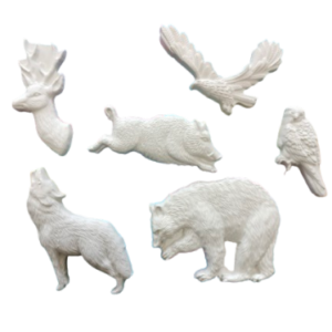 Figurine din ipsos pentru pictat, Set Romania salbatica x 6 animale