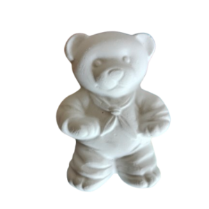 Figurine din ipsos pentru pictat, Ursulet cu cravata, 8/6 cm