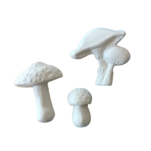 Set figurine din ipsos pentru pictat, Ciuperci x 3, ~6 cm