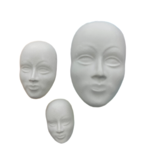 Set figurine din ipsos pentru pictat, Masti x 3, ~8/5 cm