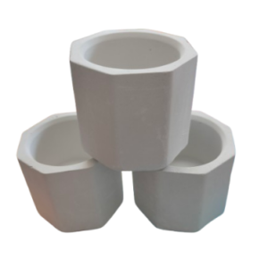 Set figurine din ipsos pentru pictat, Mini-vaza Hexagon x 3, diametrul 5, 5 cm