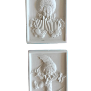 Set figurine din ipsos pentru pictat, Tablouri clovni, ~10/13 cm