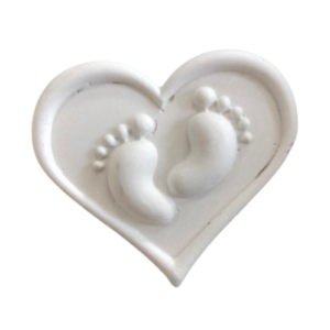 Figurina din ipsos pentru pictat, Inima picioruse 5.5x6cm