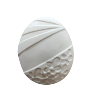 Figurina din ipsos pentru pictat, Jumatate ou mare cu flori 8/6.5cm