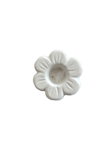 Figurina din ipsos pentru pictat, Suport lumanare floare 4.5x1.5cm