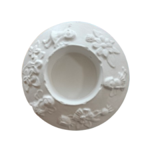 Figurina din ipsos pentru pictat, Suport lumanare flori 10cm
