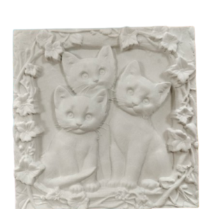 Figurina din ipsos pentru pictat, Tablou 3 pisici 15/15cm