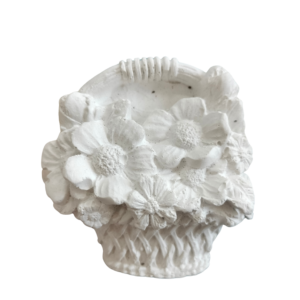 Figurina din ipsos pentru pictat, Cos cu flori nr. 1 7x7cm
