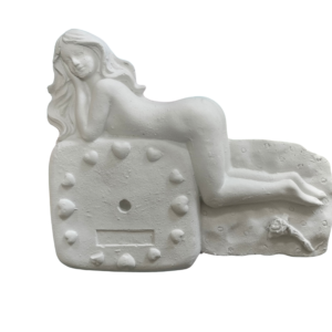 Figurina din ipsos pentru pictat, Domnita pe ceas 20x17 cm