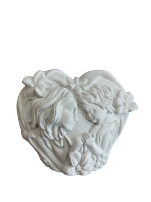 Figurina din ipsos pentru pictat, Inima 3d mama 11x9x5cm