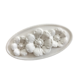 Figurina din ipsos pentru pictat, Mini rama cu flori 4.5x9cm