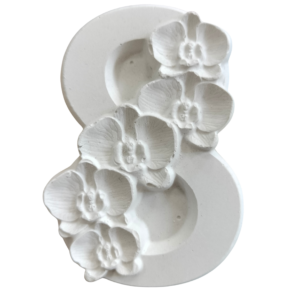 Figurina din ipsos pentru pictat, Opt cu flori nr. 1 6x8.5cm