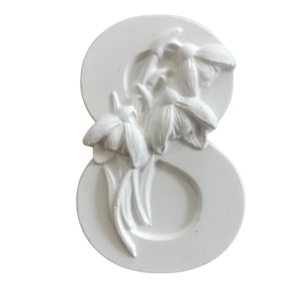 Figurina din ipsos pentru pictat, Opt cu flori nr. 2 6x8.5cm
