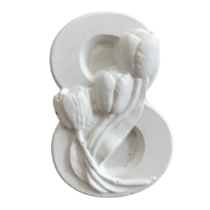 Figurina din ipsos pentru pictat, Opt cu flori nr. 3 6x8.5cm